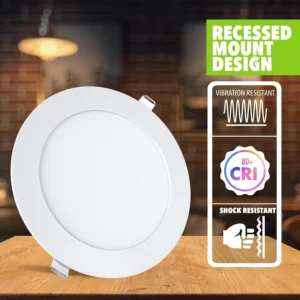 Elsewedy Ceiling Light LED 18W Round Slim Panel – Recessed Ceiling Light, White & Warm White (3000K/6000K), 80-100Lm/W, Modern Ultra-Slim Flush Mount for Living Room, Bedroom, Kitchen, Study, Corridor