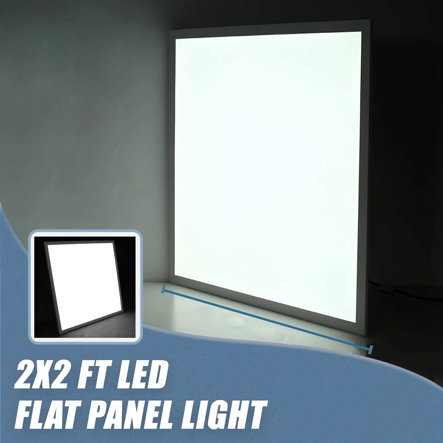 Elsewedy LED Panel Light 60x60cm, 60W=150W Drop Ceiling Light, 5800LM 6000K Cool White, Troffer Edge-Lit Recessed Fixture for Office, Dustproof Backlit LED Panel, Commercial Flat LED Ceiling Light