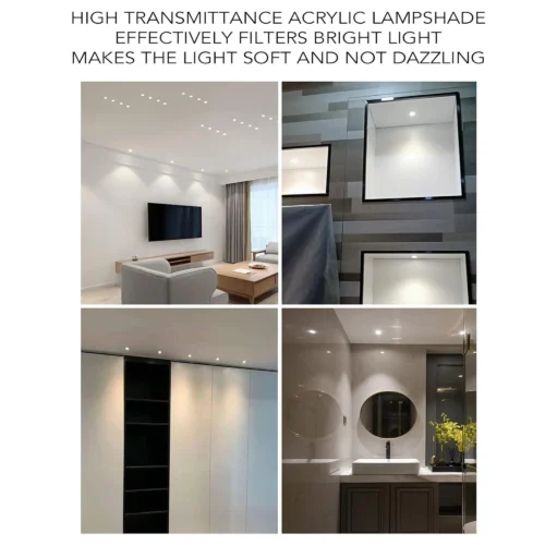 1 Watt LED Recessed Ceiling Light, Mini Recessed Spot Light, Round Shape Professional Recessed Lighting Trims in Ground Well Light for Indoor Cabinets, Display Cabinets, Storage Rooms (Warm White Light) 3000K Round with diffuser LM-04-Elsewedy - Image 4