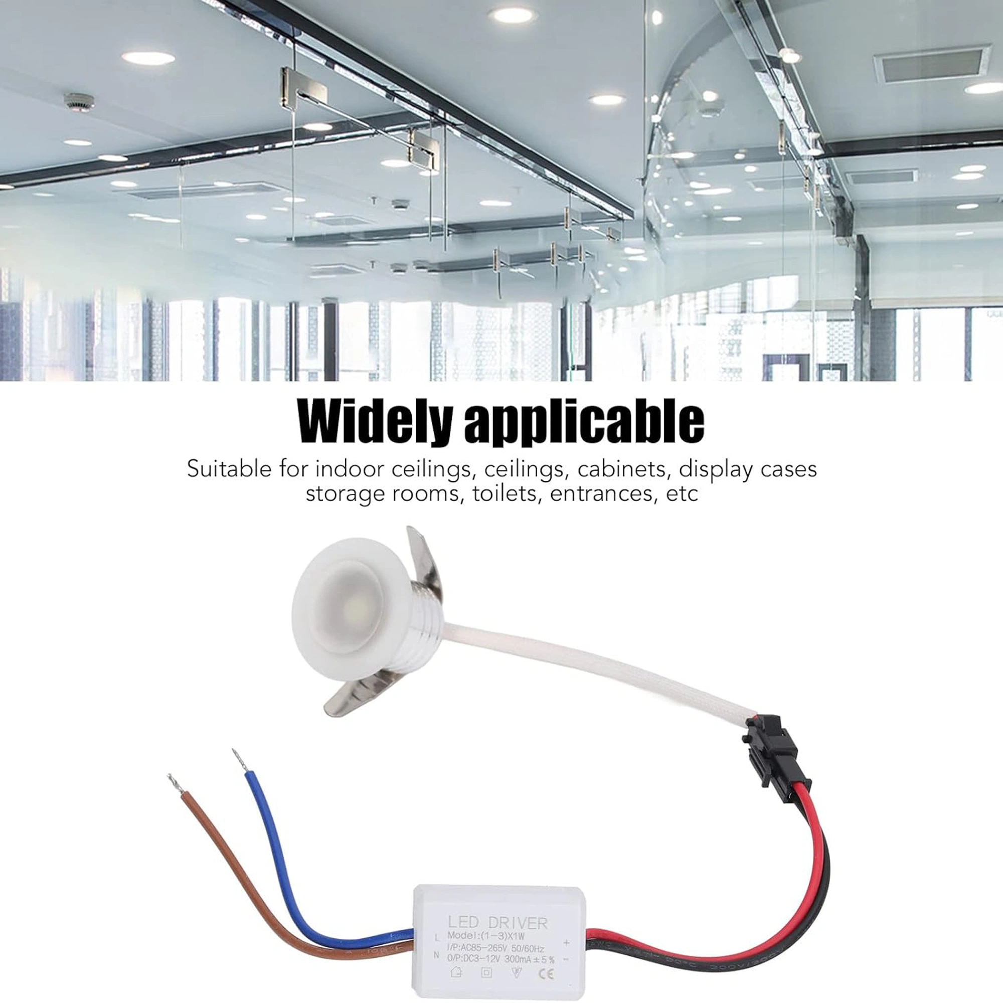 1 Watt LED Recessed Ceiling Light, Mini Recessed Spot Light, Round Shape Professional Recessed Lighting Trims in Ground Well Light for Indoor Cabinets, Display Cabinets, Storage Rooms (Warm White Light) 3000K Round with diffuser LM-04-Elsewedy - Image 5