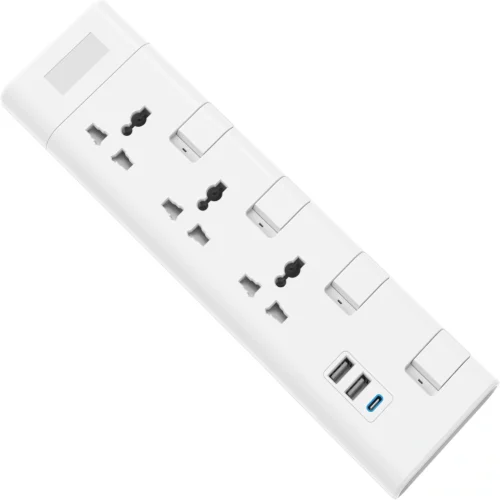 Elsewedy Universal Extension Lead Surge Protector – 4 and 3 Universal Outlets & 3 USB Ports, Individual Switches, Overload Protection, Durable Power Strip with 3M/5M Cord, White - Image 6