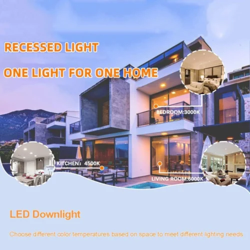 Led Spotlight 3W Recessed Ceiling Light 3 Inch Round Led Panel Down Light Spotlight Lighting Bedroom Kitchen Indoor Down Lamp Warm White Light (3w 3000K) SC003B-SPOTLIGHT - Image 3