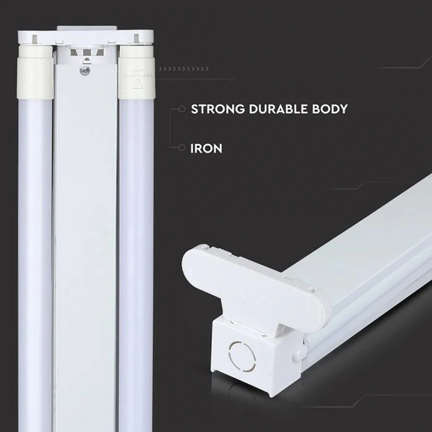 4 FT T8 LED Tube Rod Light Bracket Batten Fitting Single, Double Elsewedy